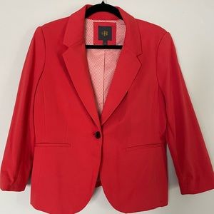 Banana Republic blazer! Never worn! VIBRANT  Coral/pink/orange color!  Size L.